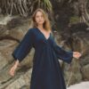 Bare road - Holiday Wrap Dress Navy