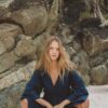 Bare road - Holiday Wrap Dress Navy - Image 3