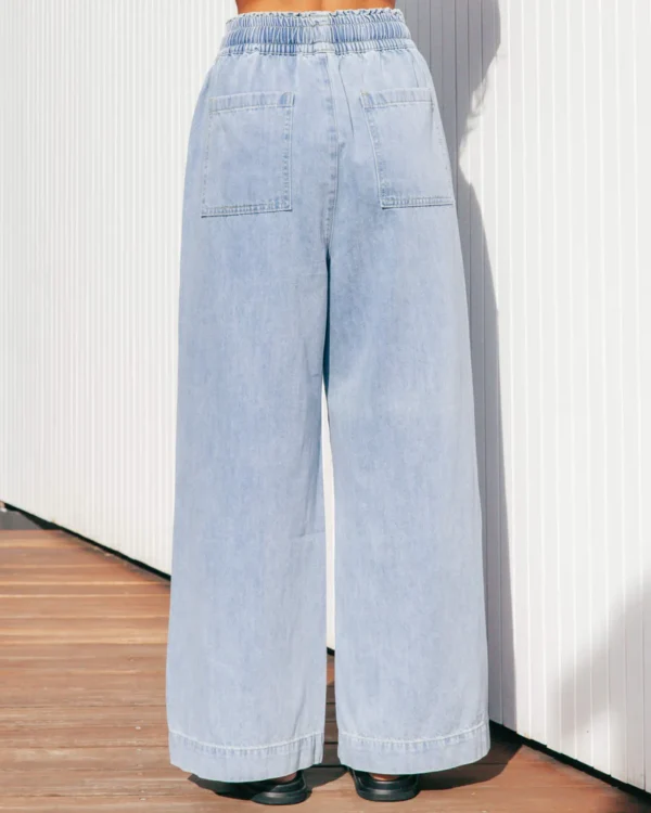 MID WASH WIDE LEG JEANS LOL70052 - Image 2