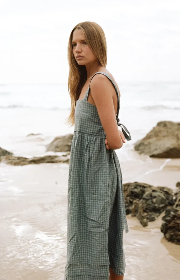 Bare road Milla Dress Hemp Plaid