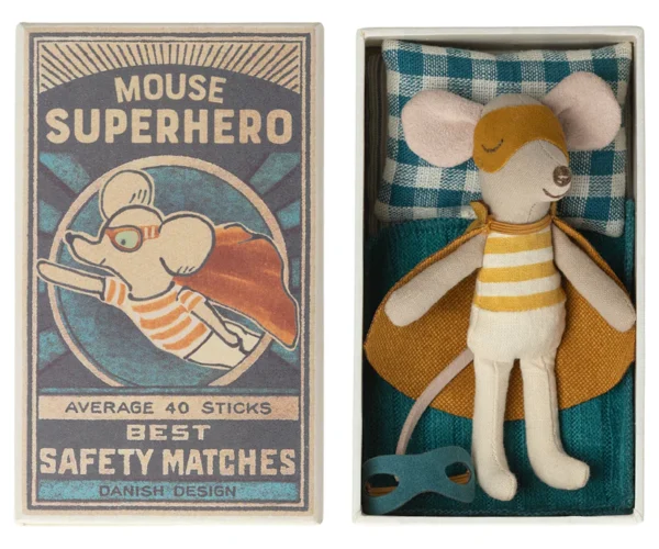 Maileg Super Hero Mouse in Matchbox - Image 2