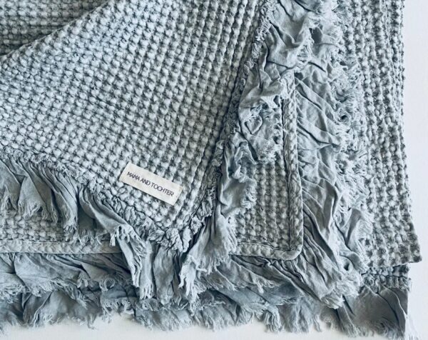 Organic Cotton Rustic Waffle Throw Blanket