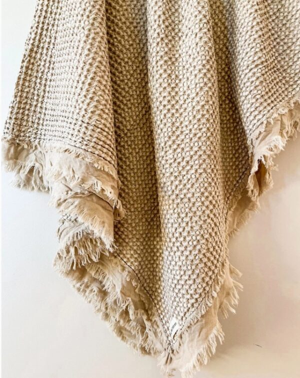 Organic Cotton Rustic Waffle Throw Blanket - Image 4
