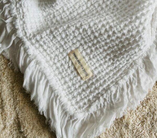 Organic Cotton Rustic Waffle Throw Blanket - Image 3