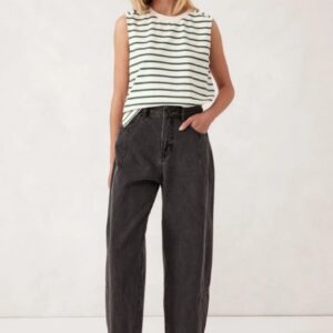 DEMI BARREL JEAN/FADED BLACK