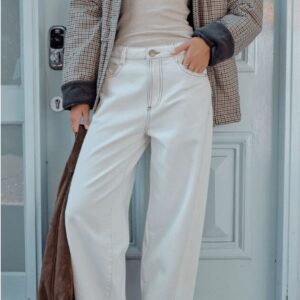 MAGGIE TAPERED BARREL JEAN/FRESH ECRU