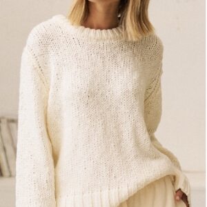 SAGE CHUNKY KNIT CREW/MARSHMALLOW