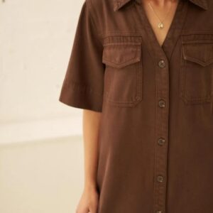 SLOANE SHORT SLEEVE MIDI DRESS/CHOCOLATE