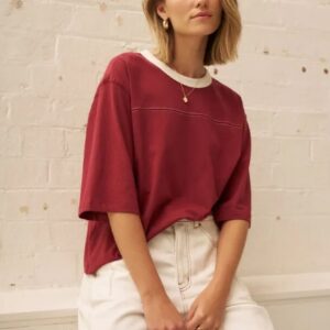 DEVON SLOUCHY SEAM TEE/MULBERRY