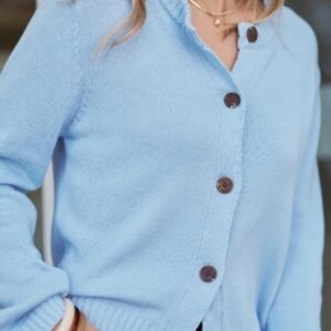 NELLY LONG SLEEVE KNIT CARDI/CHINA BLUE