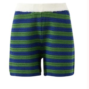 MARA TEXTURED KNIT SHORT/BASIL STRIPE