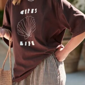 LUNA OVERSIZED TEE/BRUNETTE/MILK SHELL