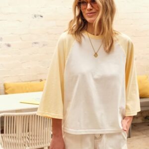 RILEIGH RAGLAN TEE/WARM WHITE/BUTTER