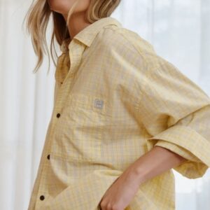 PETA OVERSIZED SHIRT/FADED SUN CHECK